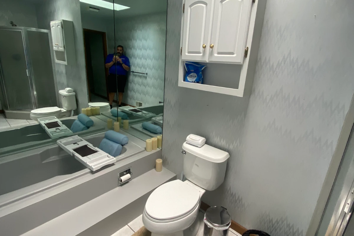 Contemporary Primary Bathroom in Clarks Summit, PA — Double Vanity & Frameless Shower, photograph 11