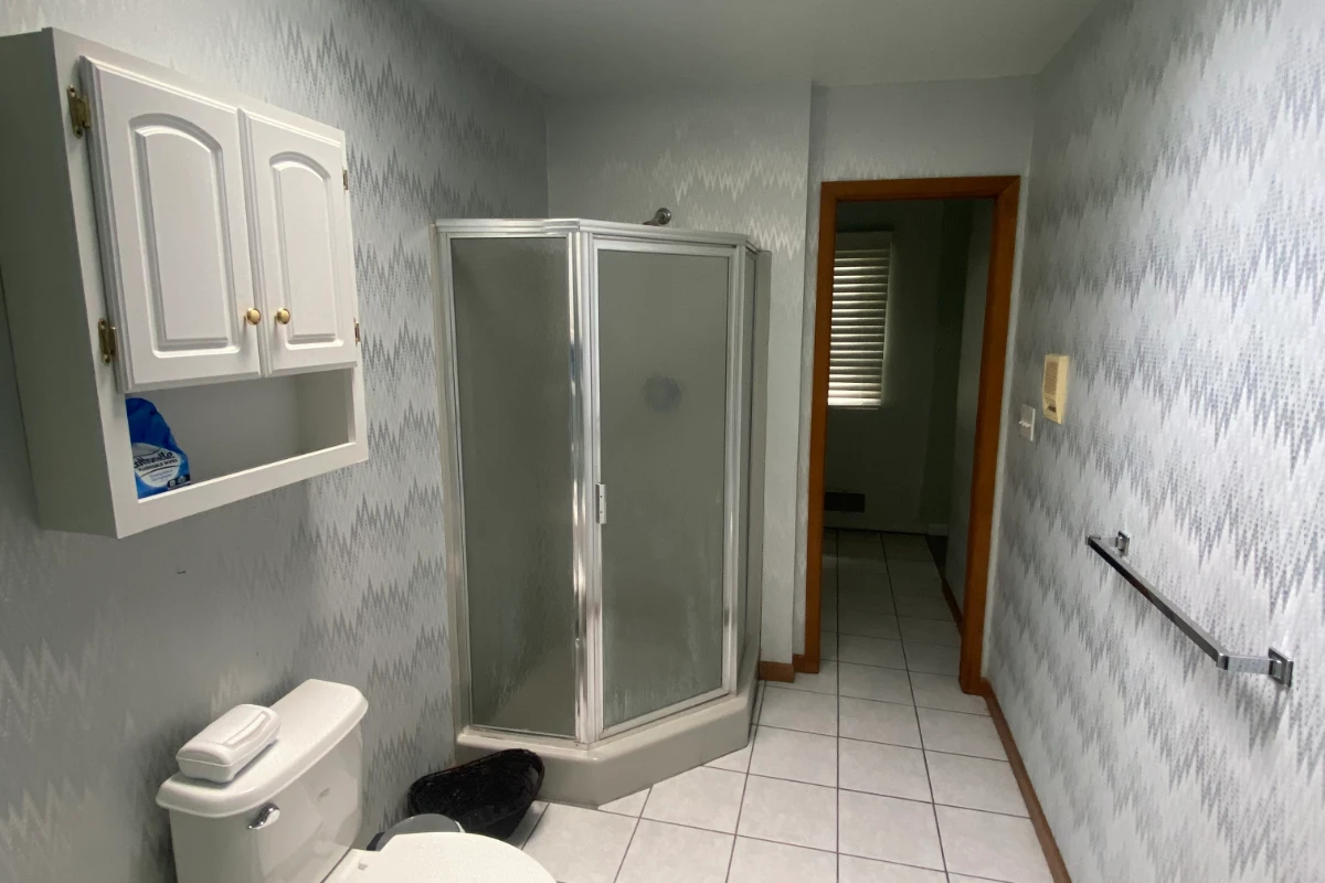 Contemporary Primary Bathroom in Clarks Summit, PA — Double Vanity & Frameless Shower, photograph 12