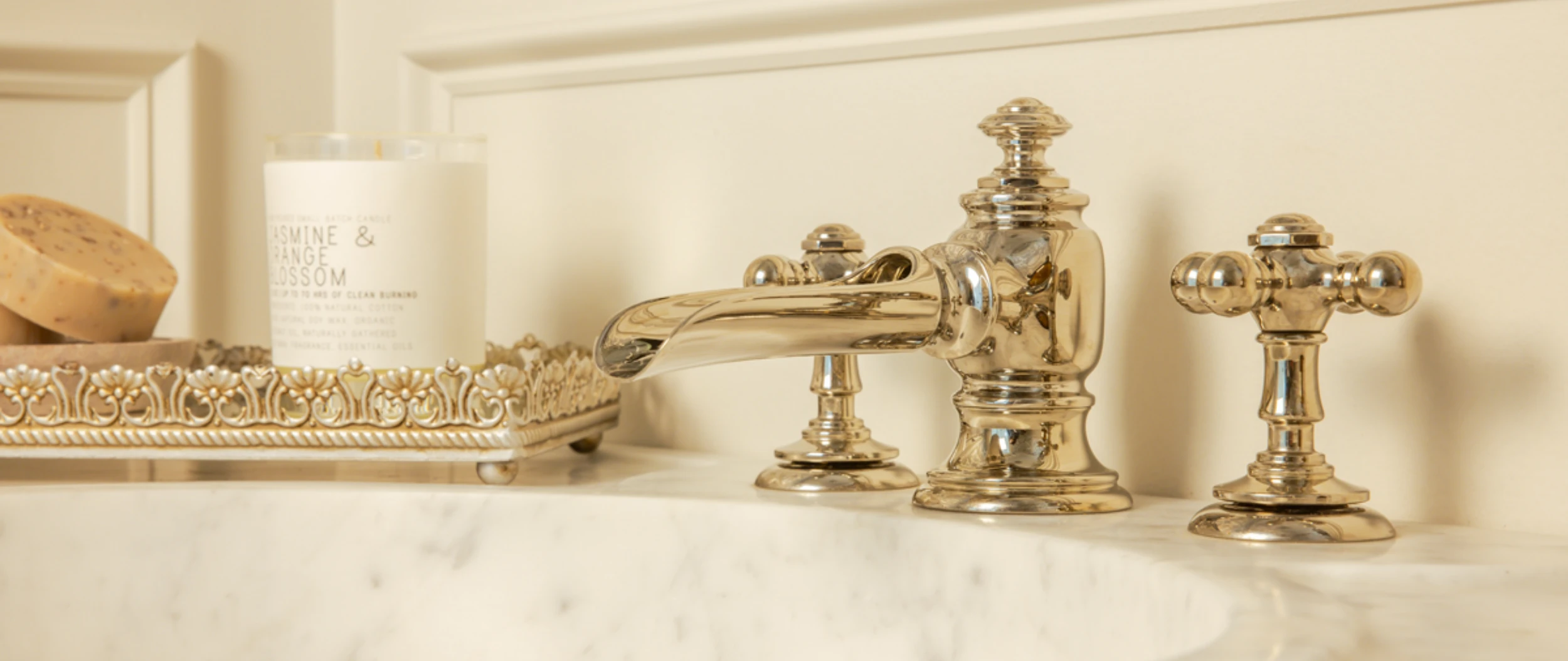 French-Inspired Jewel Box Powder Room in Newton Ransom, PA