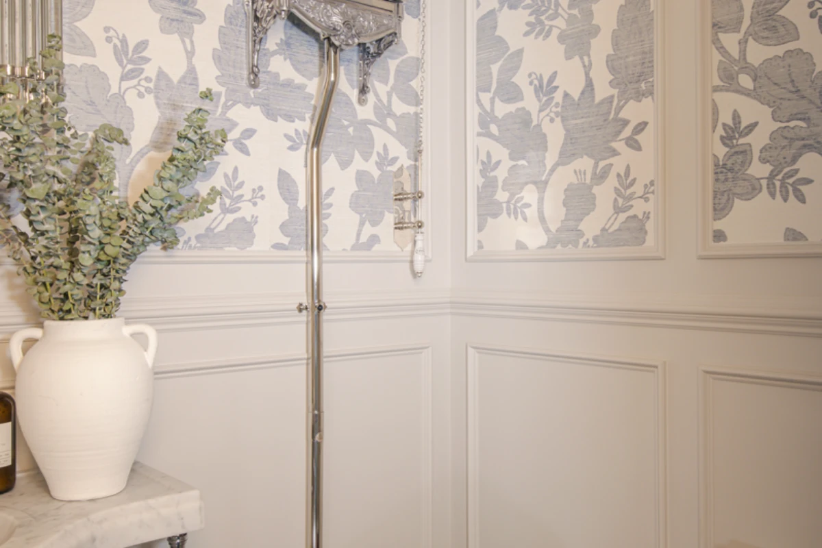 French-Inspired Jewel Box Powder Room in Newton Ransom, PA, photograph 2
