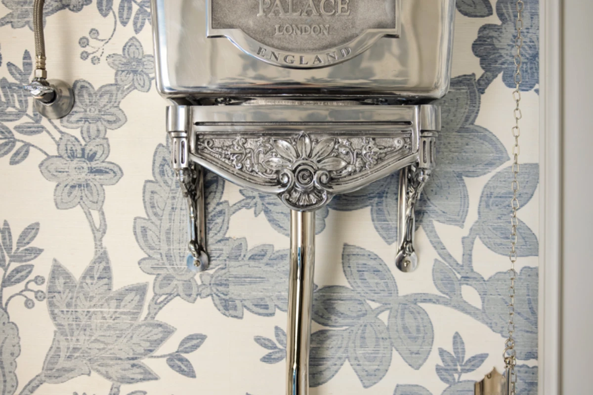 French-Inspired Jewel Box Powder Room in Newton Ransom, PA, photograph 4