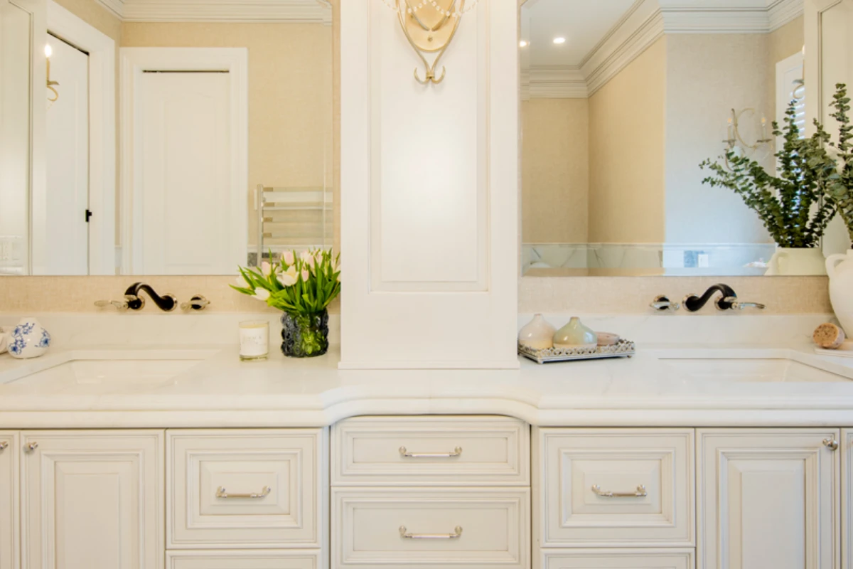French-Inspired Spa Master Bathroom in Newton Ransom, PA, photograph 4