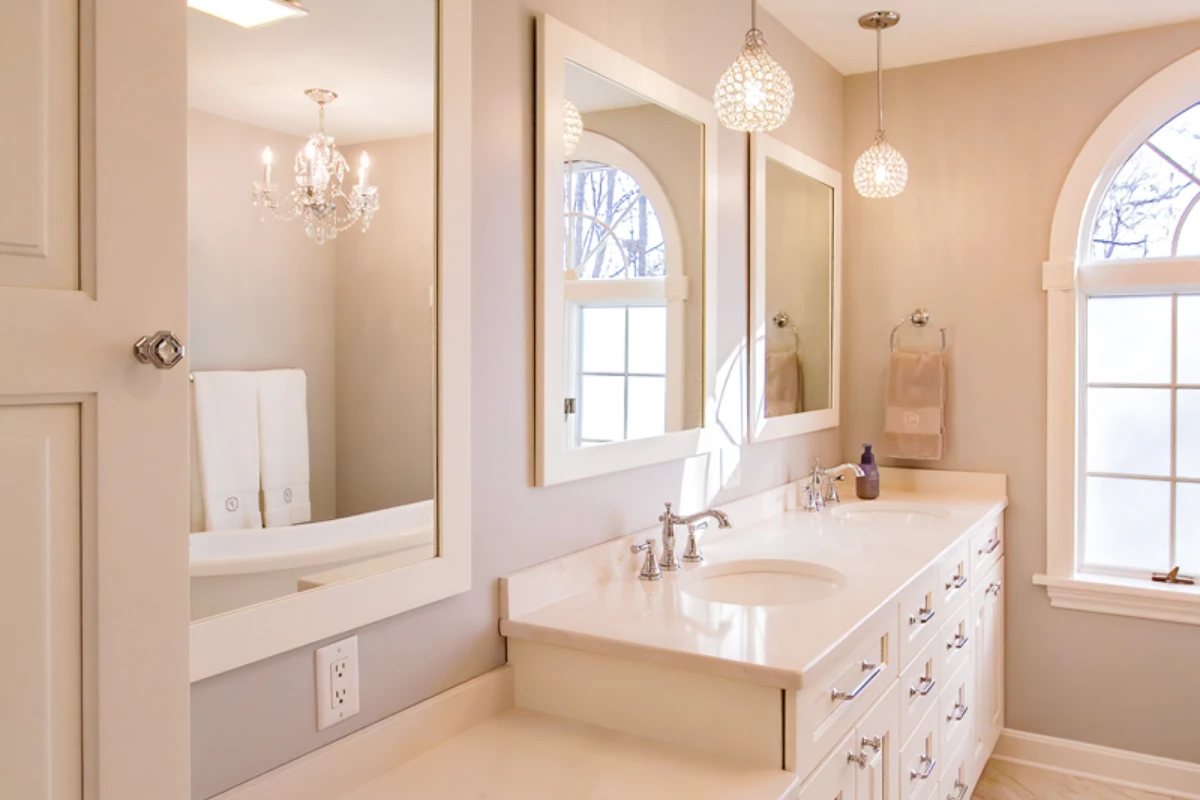 Spa-Inspired Bathroom Remodel with Freestanding Tub & Custom Tile Shower in Dallas, PA, photograph 5