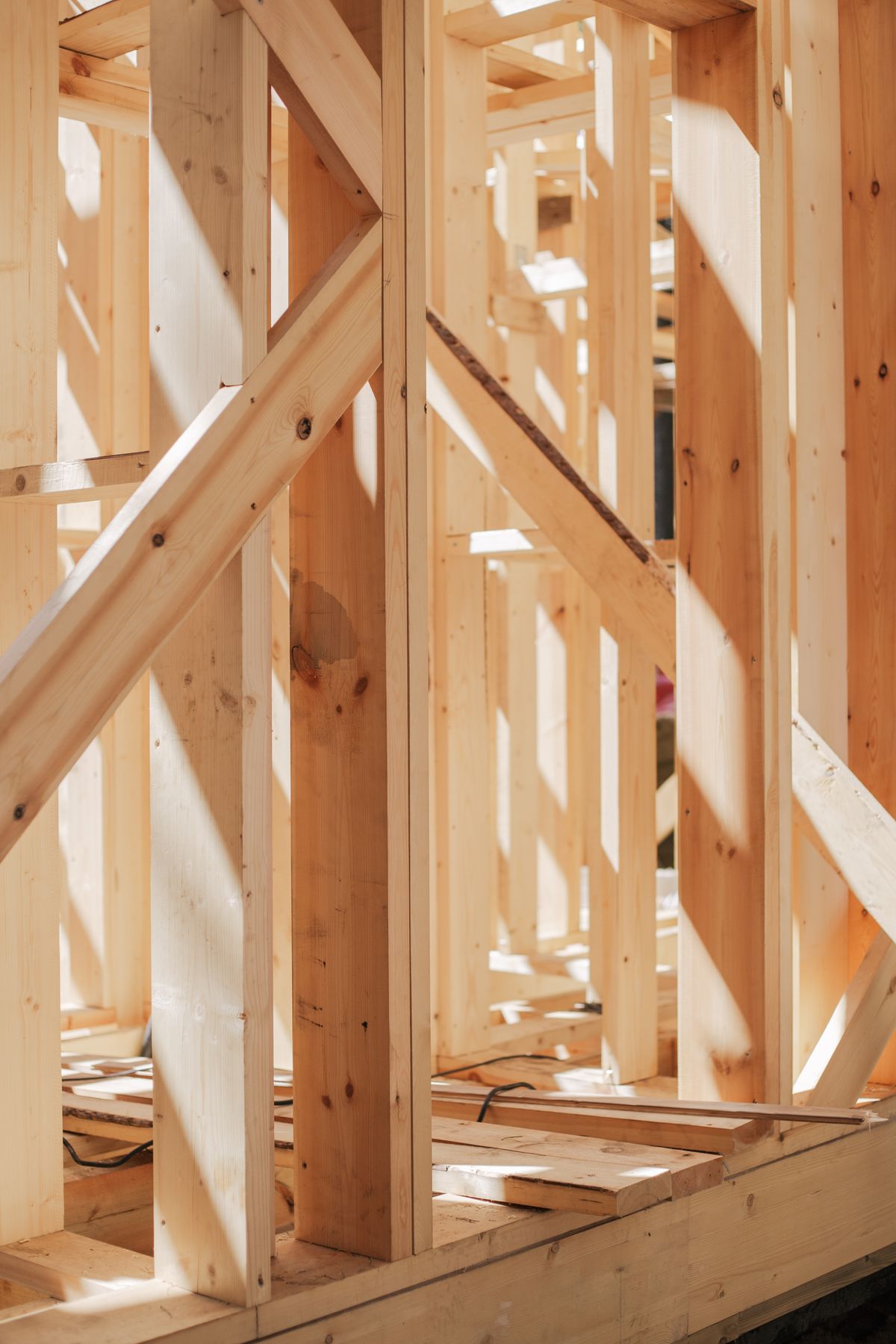 New timber framing for an addition